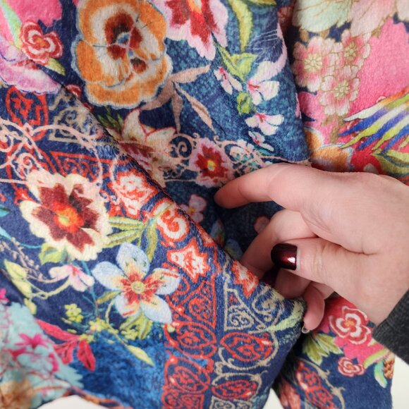 NWT Johnny Was Joan Zip Sherpa Jacket Reversible Dreamer Blu Medium - Picture 10 of 16